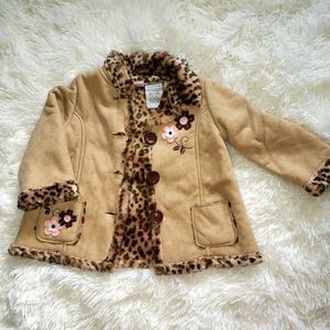 Super Cute Taupe Lined with Leopard Print
